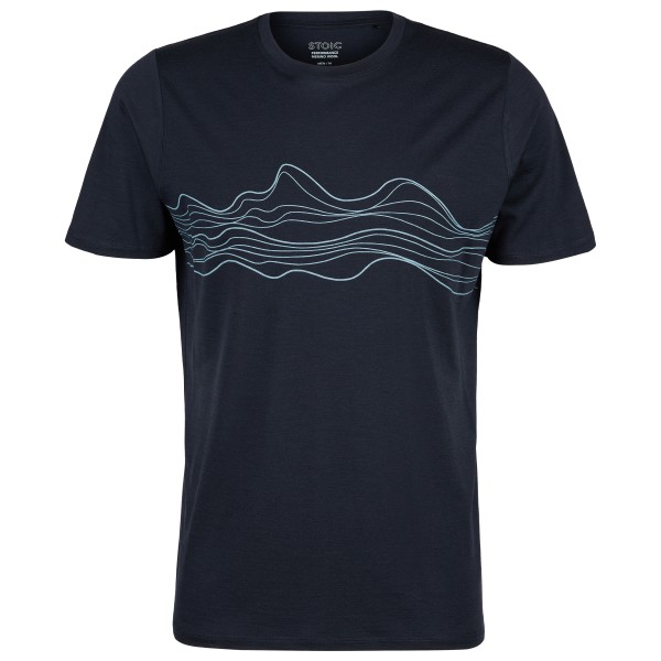 Stoic - Merino155 LaholmSt. Print T-Shirt Lines - Merinoshirt Gr 4XL blau von Stoic