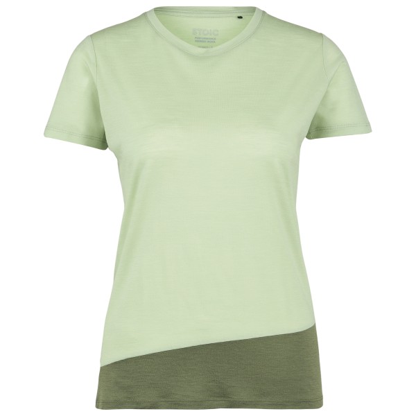 Stoic - Women's Merino155 LaholmSt. Colorblock T-Shirt - Merinoshirt Gr XL grün von Stoic