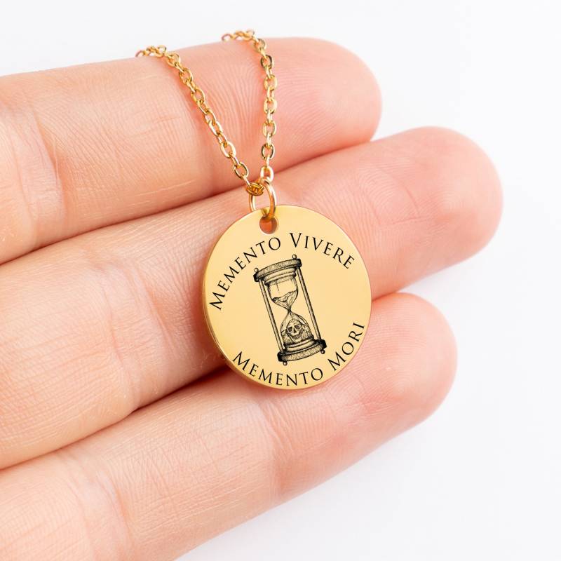 Custom Stoic Necklace For Contemplation Of Memento Vivere Mori Gift Her Engraved Jewellery Stoicism Marcus Aurelius von StoicImperium