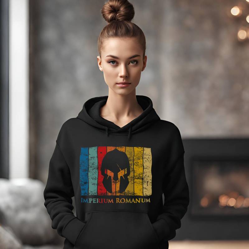 Unisex Hoodie | Roman Warrior Helmet Sweatshirt Stoic Empire Black Boy Girl Hoodie Grey Red Navy von StoicImperium