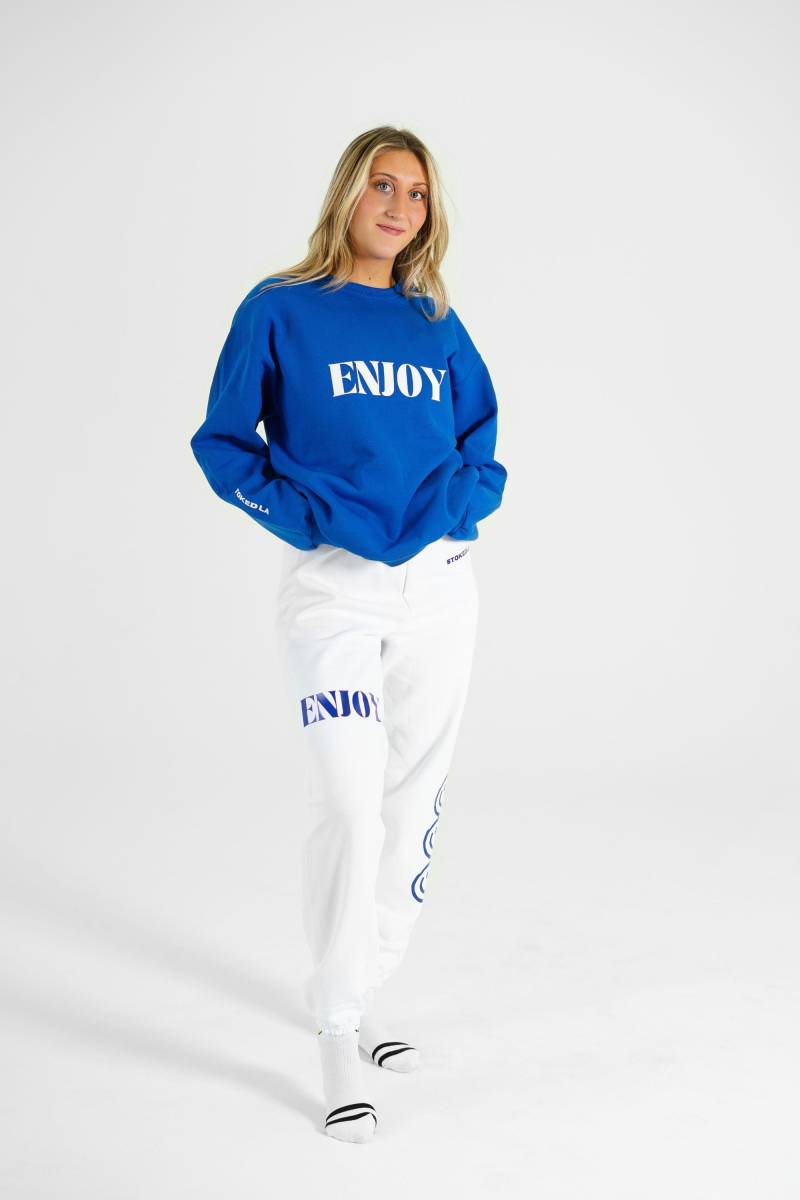Genieße Rundhalsausschnitt Blau - Preppy Sweatshirt Süß Trendy Geschenk Loungewear Sweatset Set Gemütlich Königsblau Genieße Rundhalsausschnitt Blau - Preppy Sweatshirt Süß Trendy Geschenk Loungewear Sweatset Set Gemütlich Königsblau von StokedLa