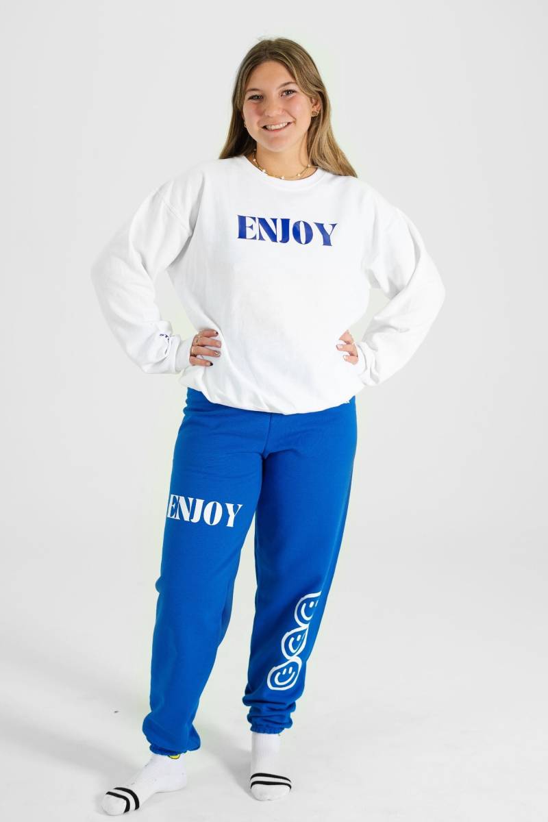 Genieße Rundhalsausschnitt Weiß - Weißer Preppy Sweatshirt Süß Trendy Geschenk Loungewear Sweatset Set Gemütlich Königsblau Genieße Rundhalsausschnitt Weiß - Weißer Preppy Sweatshirt Süß Trendy Geschenk Loungewear Sweatset Set Gemütlich Königsblau von StokedLa