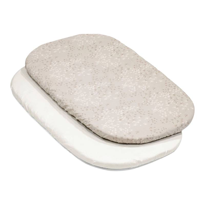 Stokke® Snoozi™ 2er-Pack Spannbetttücher Dandelion Beige & Vanilla Cream von Stokke