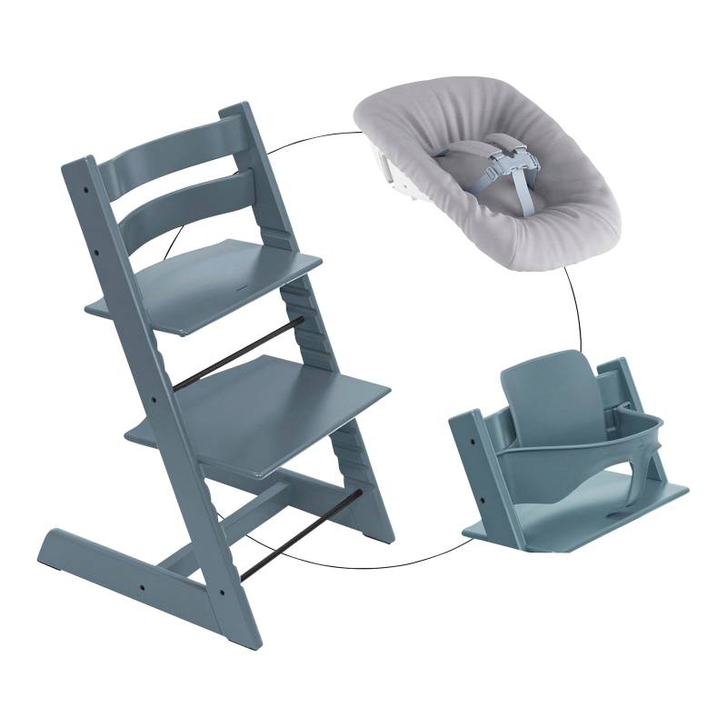 Stokke® Tripp Trapp® Bundle Treppenhochstuhl inkl. Newbornset Light Grey & Babyset von Stokke