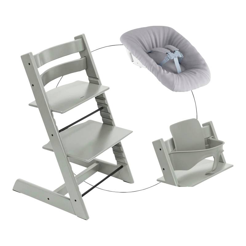 Stokke® Tripp Trapp® Bundle Treppenhochstuhl inkl. Newbornset Light Grey & Babyset von Stokke