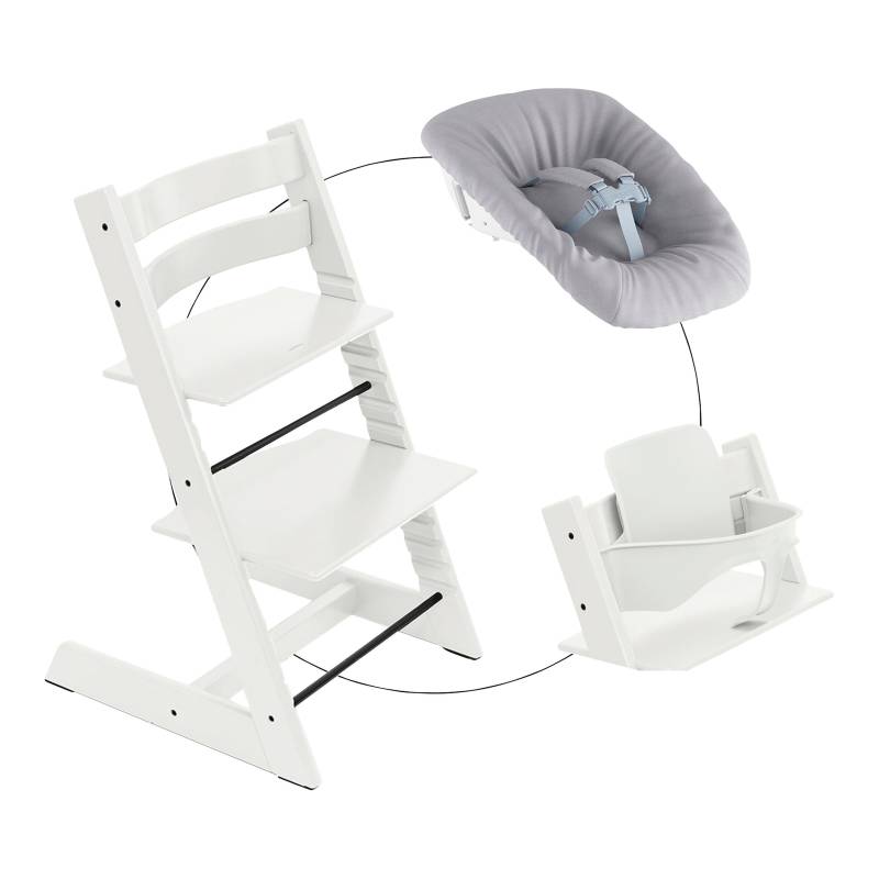Stokke® Tripp Trapp® Bundle Treppenhochstuhl inkl. Newbornset Light Grey & Babyset von Stokke