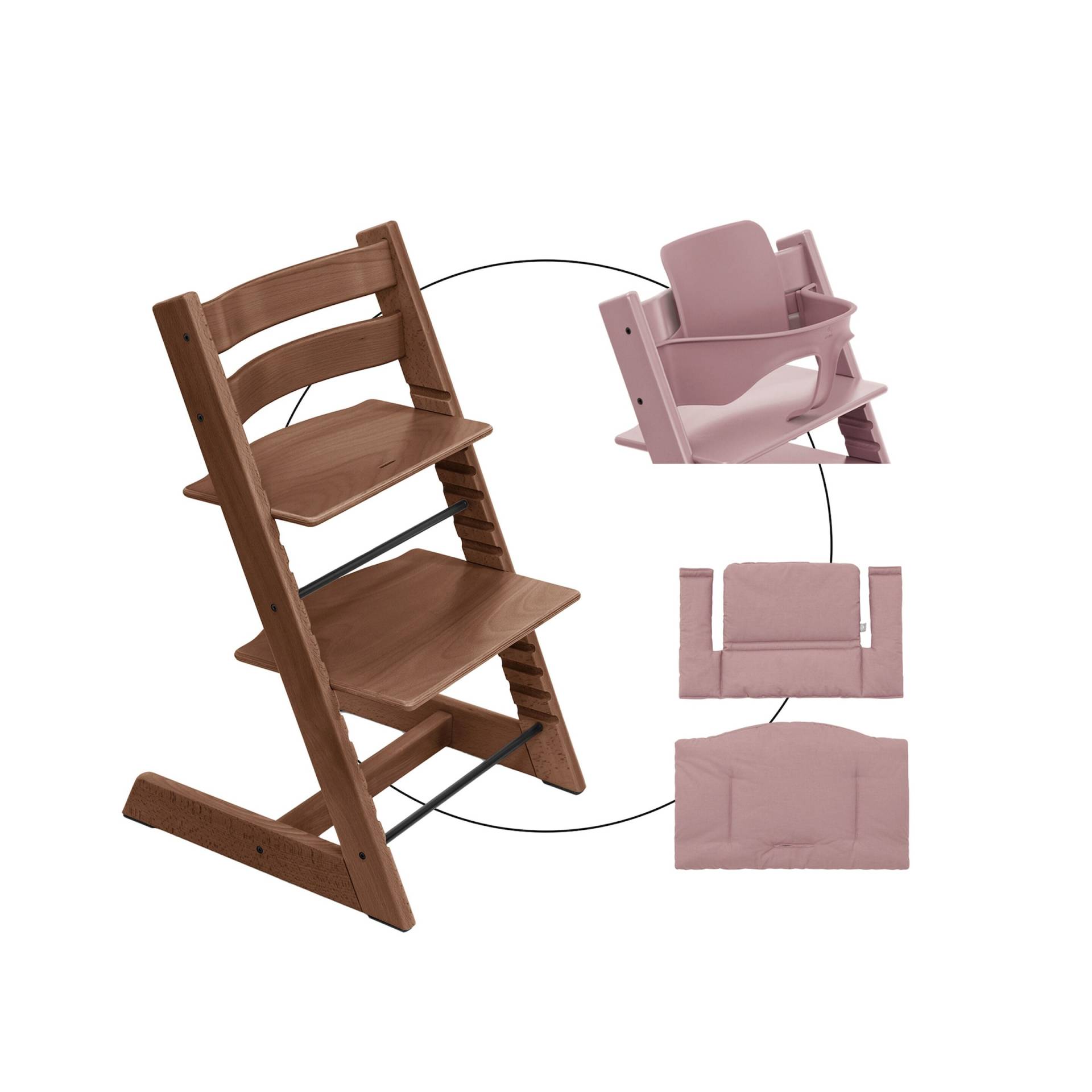 Stokke® Tripp Trapp® Bundle Treppenhochstuhl inkl. Sitzkissen Classic Heather Mauve und Babyset von Stokke