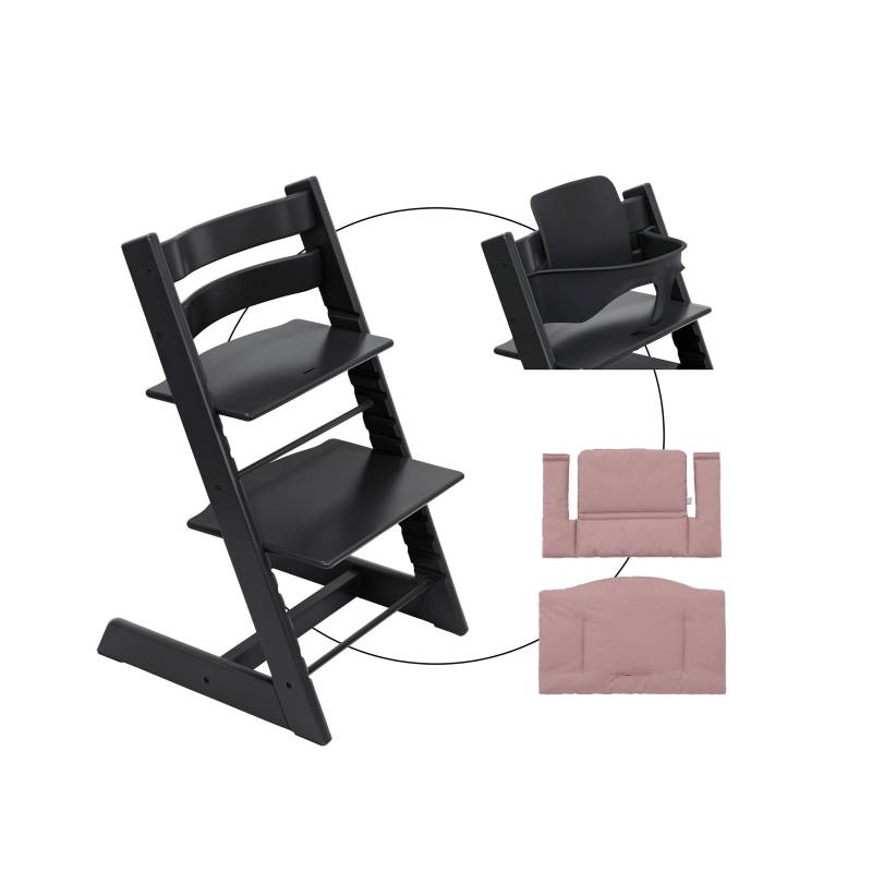 Stokke® Tripp Trapp® Bundle Treppenhochstuhl inkl. Sitzkissen Classic Heather Mauve und Babyset von Stokke