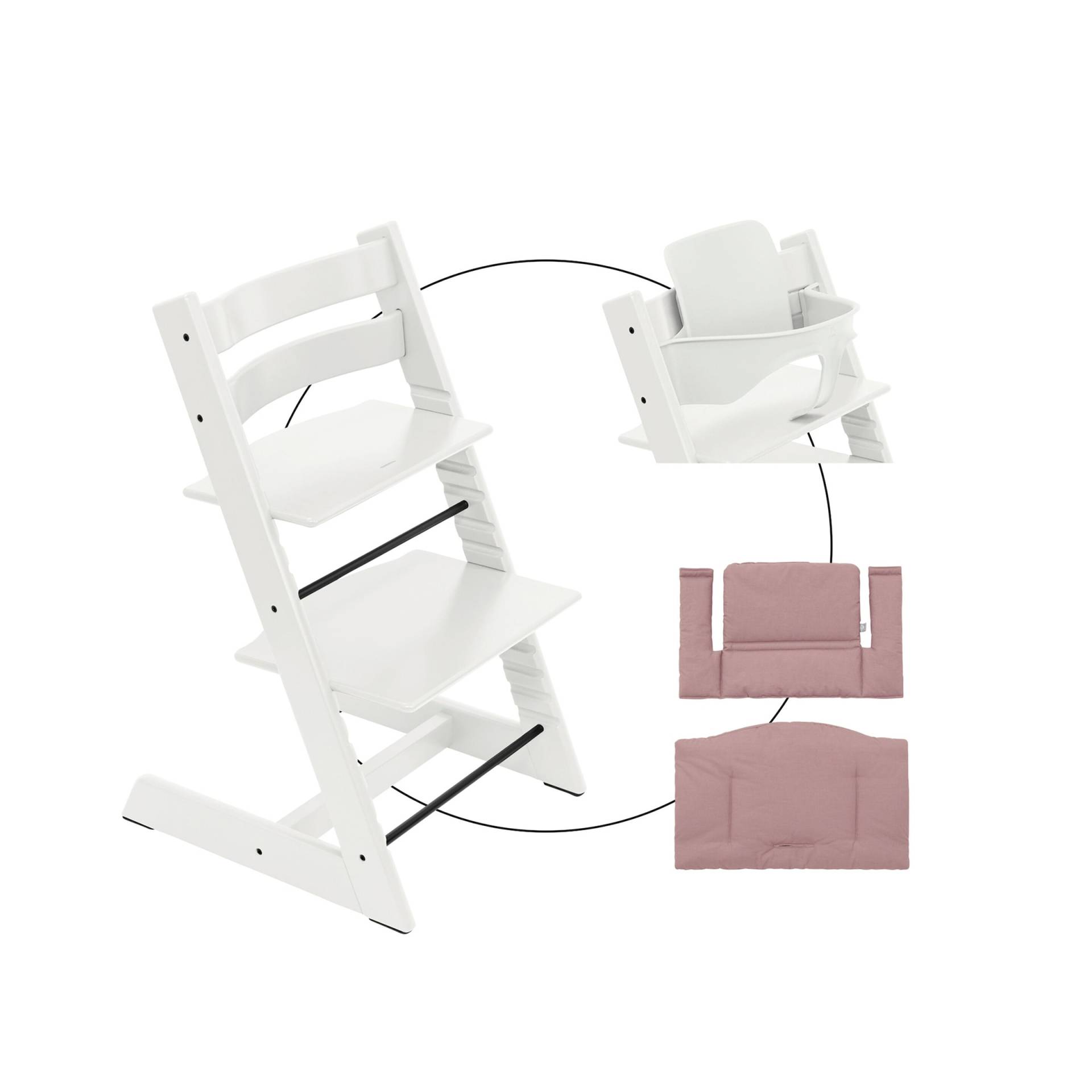Stokke® Tripp Trapp® Bundle Treppenhochstuhl inkl. Sitzkissen Classic Heather Mauve und Babyset von Stokke