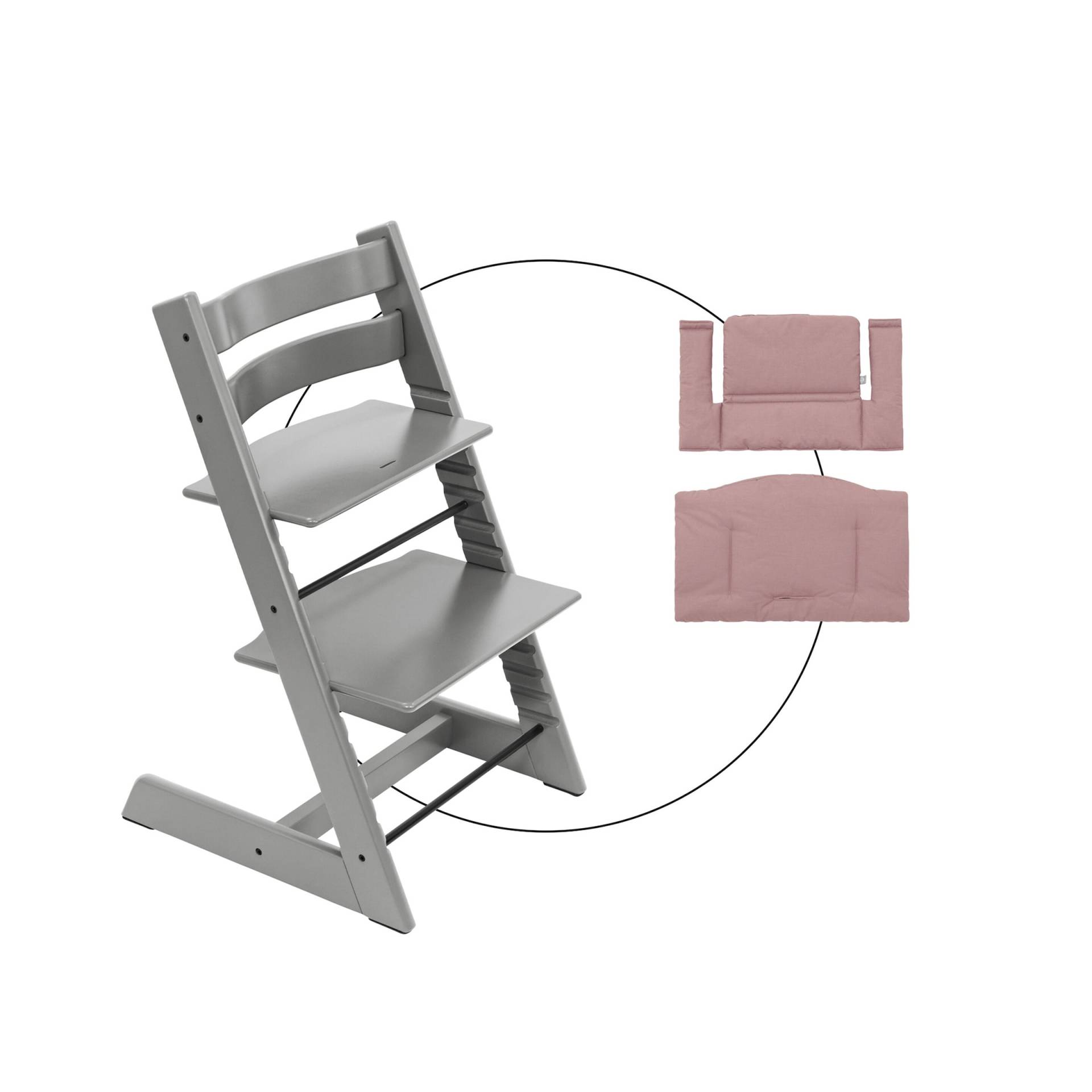 Stokke® Tripp Trapp® Bundle Treppenhochstuhl inkl. Sitzkissen Classic Heather Mauve von Stokke