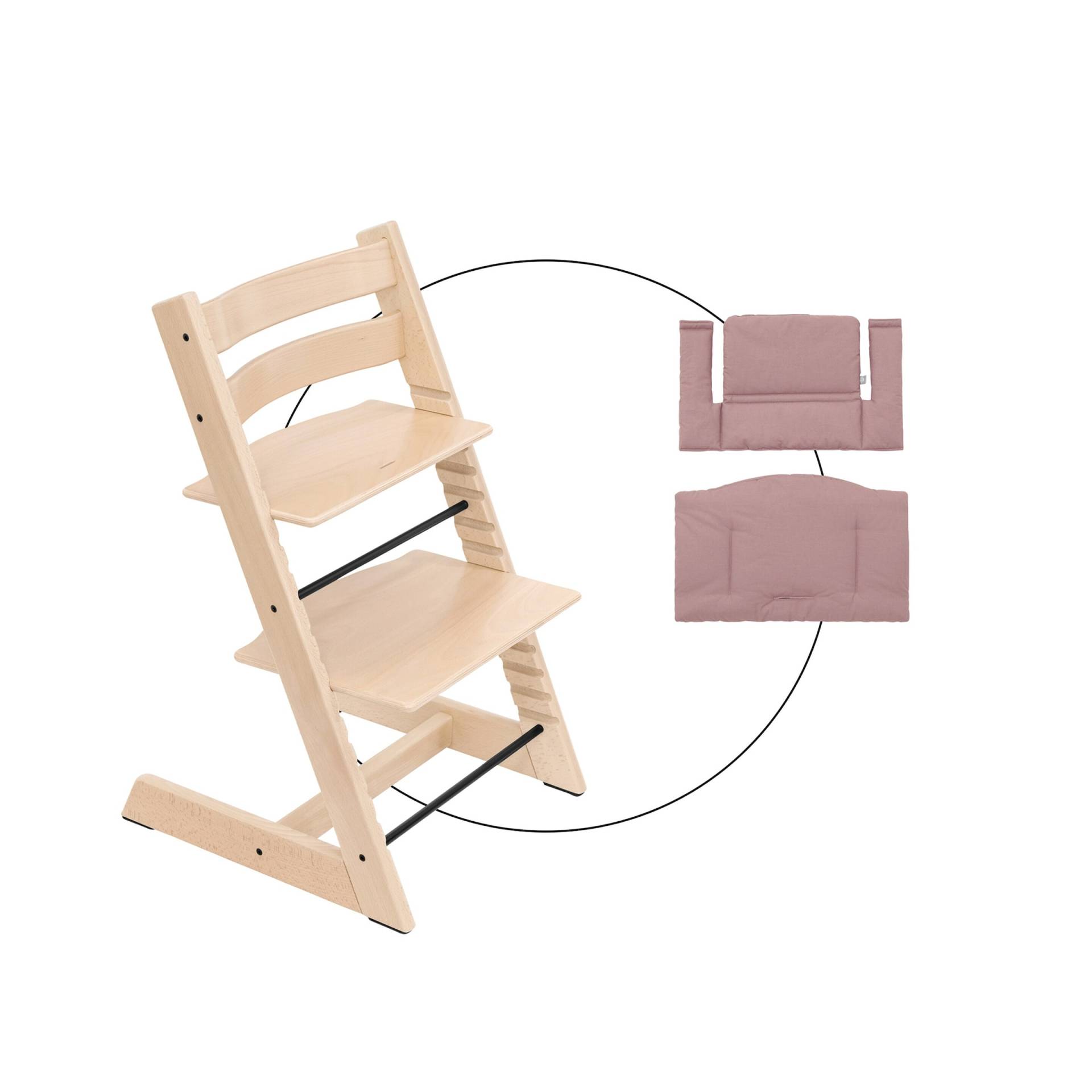 Stokke® Tripp Trapp® Bundle Treppenhochstuhl inkl. Sitzkissen Classic Heather Mauve von Stokke