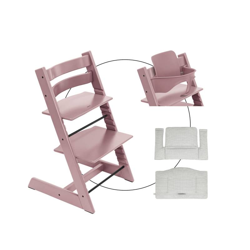 Stokke® Tripp Trapp® Bundle Treppenhochstuhl inkl. Sitzkissen Classic Nordic Grey und Babyset von Stokke