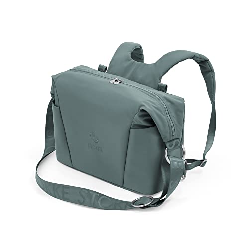 Stokke Xplory X Wickeltasche, Cool Teal – Trageoption als Schultertasche oder Rucksack – Inklusive faltbarer Wickelunterlage & Beuteltasche – UPF 50+, wasserabweisend, leicht zu reinigen von Stokke