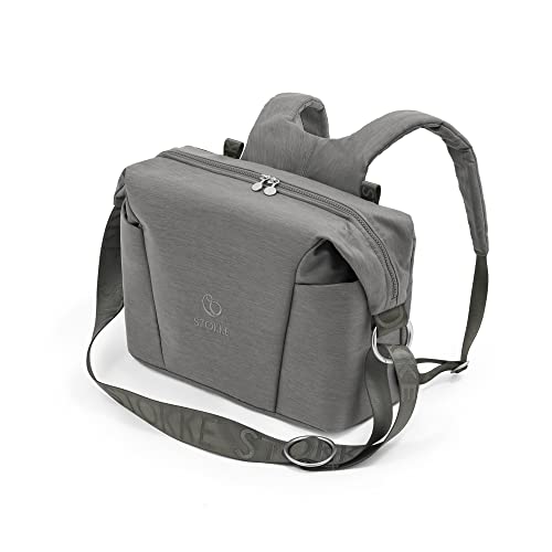 Stokke Xplory X Wickeltasche, Modern Grey – Trageoption als Schultertasche oder Rucksack – Inklusive faltbarer Wickelunterlage & Beuteltasche – UPF 50+, wasserabweisend, leicht zu reinigen von Stokke