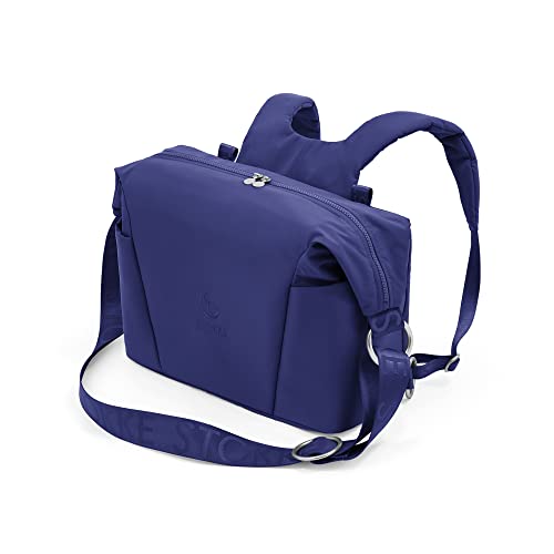 Stokke Xplory X Wickeltasche, Royal Blue– Trageoption als Schultertasche oder Rucksack – Inklusive faltbarer Wickelunterlage & Beuteltasche – UPF 50+, wasserabweisend, leicht zu reinigen von Stokke