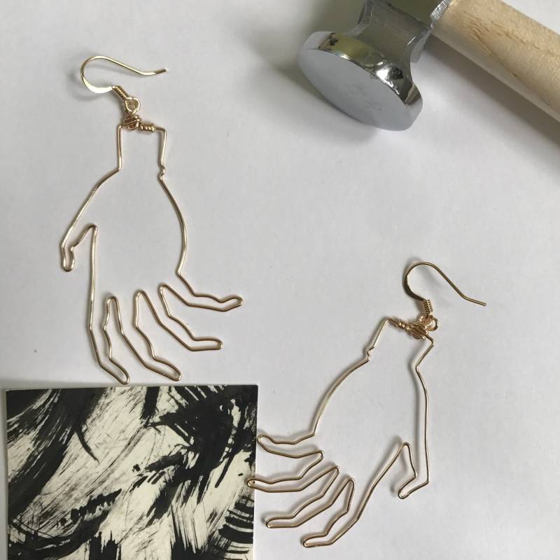 Hand-Ohrringe "Silber + Gold" Hand-Ohrringe "Silber + Gold" von StolenForms