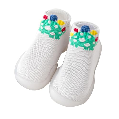 Baby Mädchen Jungen Lauflernschuhe Anti-Rutsch-Hausschuhe Socken Barfußschuhe Kleinkind Säugling rutschfeste Sohle Schuhe atmungsaktiv, Emaille-Grau, 6-12 Monate von Stolpyzh