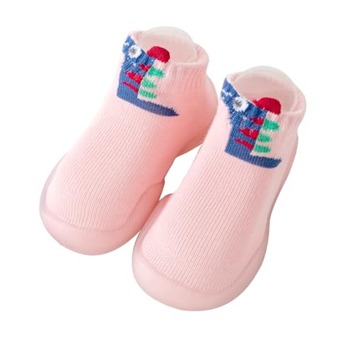 Baby Mädchen Jungen Lauflernschuhe Anti-Rutsch-Hausschuhe Socken Barfußschuhe Kleinkind Säugling rutschfeste Sohle Schuhe atmungsaktiv, peach pink, 6-12 Monate von Stolpyzh