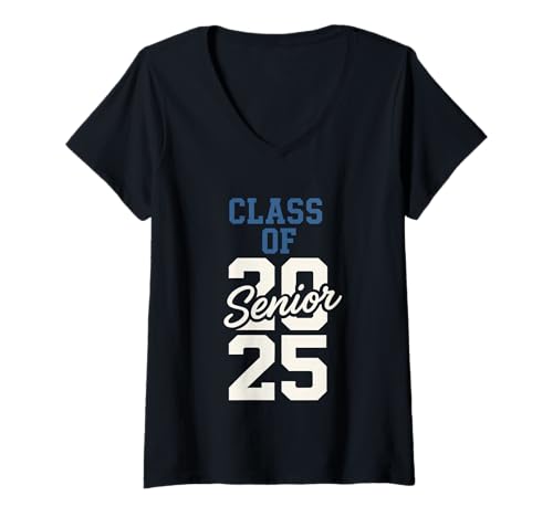 Damen Class of 2025 Senior Abschlusserfolg Schulabschluss T-Shirt mit V-Ausschnitt Damen Class of 2025 Senior Abschlusserfolg Schulabschluss T-Shirt mit V-Ausschnitt von Stolz Abschlussjahrgang Class Of 2025 Senior