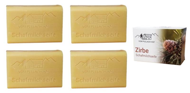 vom Pullach Hof Handseife 4x SCHAFMILCH SEIFE 100g Schafmilchseife Naturseife Duftseife (Zirbe), Duftseife Körperseife Duft Seifenstück von vom Pullach Hof