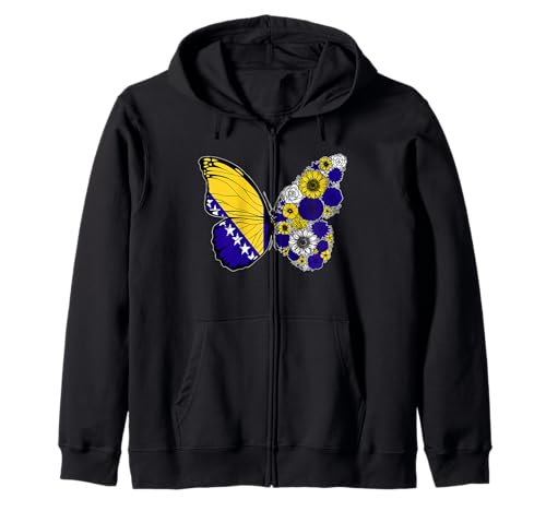 Bosnische Frauen Bosnien Herzegovina Schmetterling Herkunft Kapuzenjacke von Stolze Bosnische Wurzeln