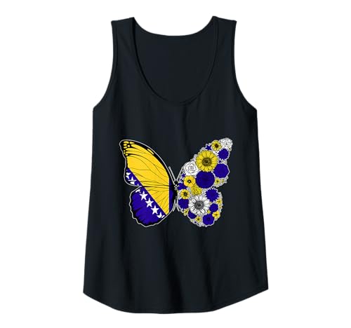Damen Bosnische Frauen Bosnien Herzegovina Schmetterling Herkunft Tank Top von Stolze Bosnische Wurzeln