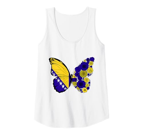Damen Bosnische Herkunft Bosnien Herzegovina Stolz Schmetterling Tank Top von Stolze Bosnische Wurzeln