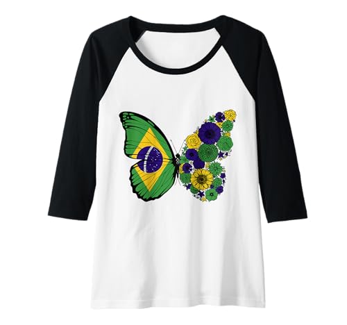 Damen Brazilianische Herkunft Brasil Stolz Schmetterling Brazilien Raglan Damen Brazilianische Herkunft Brasil Stolz Schmetterling Brazilien Raglan von Stolze Brazilianische Wurzeln