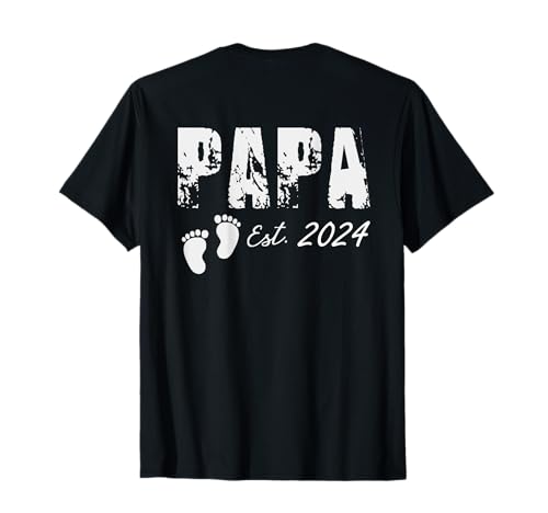 Herren Stolzer Papa Est. 2024 Vater 2023 befördert zum Papa 2024 T-Shirt von Stolze Eltern Design Mama Papa Est.