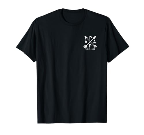 Stolze Eltern Design Mama Papa Est Papa gegründet 2025 Vater wird 2025 Stolzer Papa 2025 T-Shirt Schwarz Klein EU S Kurzarm Crew-Ausschnitt von Stolze Eltern Design Mama Papa Est