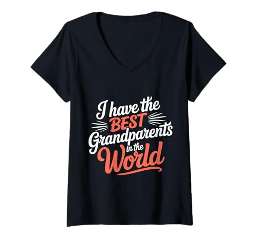 Damen I Have The Best Grandparents In The World Enkel ------ T-Shirt mit V-Ausschnitt Damen I Have The Best Grandparents In The World Enkel ------ T-Shirt mit V-Ausschnitt von Stolze Enkelkindliebe