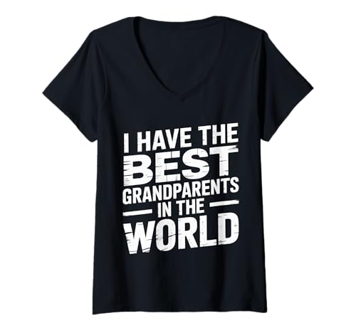 Damen I Have The Best Grandparents In The World Enkel --- T-Shirt mit V-Ausschnitt von Stolze Enkelkindliebe