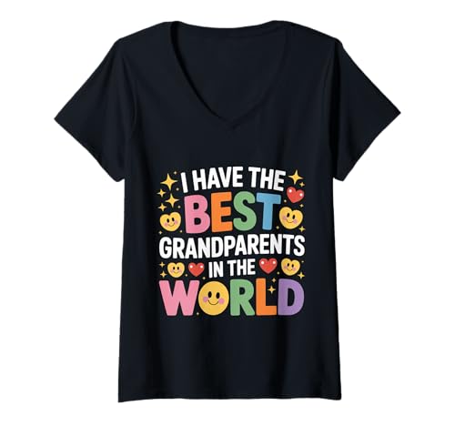 Damen I Have The Best Grandparents In The World Enkel - T-Shirt mit V-Ausschnitt von Stolze Enkelkindliebe