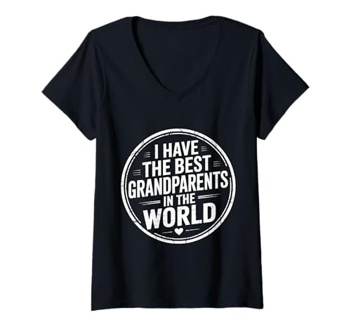 Damen I Have The Best Grandparents In The World - T-Shirt mit V-Ausschnitt Damen I Have The Best Grandparents In The World - T-Shirt mit V-Ausschnitt von Stolze Enkelkindliebe