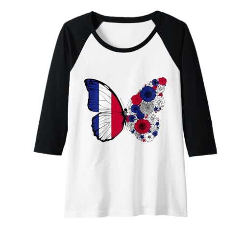 Damen Französische Herkunft Frankreich Wurzeln Stolz Schmetterling Raglan Damen Französische Herkunft Frankreich Wurzeln Stolz Schmetterling Raglan von Stolze Französische Wurzeln