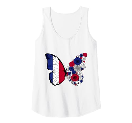 Damen Französische Herkunft Frankreich Wurzeln Stolz Schmetterling Tank Top Damen Französische Herkunft Frankreich Wurzeln Stolz Schmetterling Tank Top von Stolze Französische Wurzeln