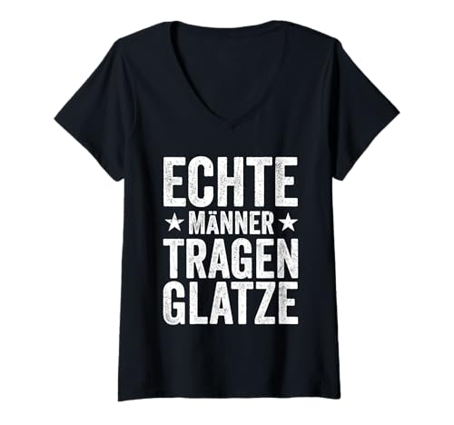 Damen Echte Männer tragen Glatze mit Stolz und Selbstbewusstsein T-Shirt mit V-Ausschnitt von Stolze Glanzköpfige Legenden Outfits Und Geschenke