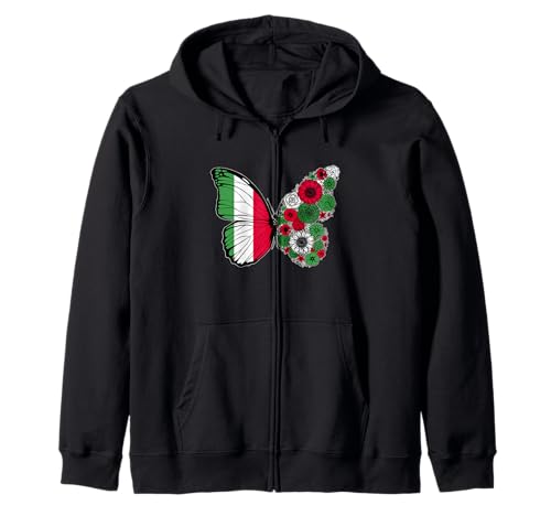 Italienische Frauen Italien Flagge Schmetterling Herkunft Kapuzenjacke Italienische Frauen Italien Flagge Schmetterling Herkunft Kapuzenjacke von Stolze Italienische Wurzeln