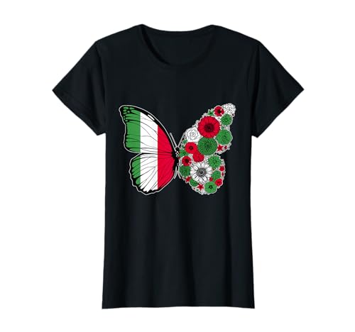 Italienische Frauen Italien Flagge Schmetterling Herkunft T-Shirt Italienische Frauen Italien Flagge Schmetterling Herkunft T-Shirt von Stolze Italienische Wurzeln