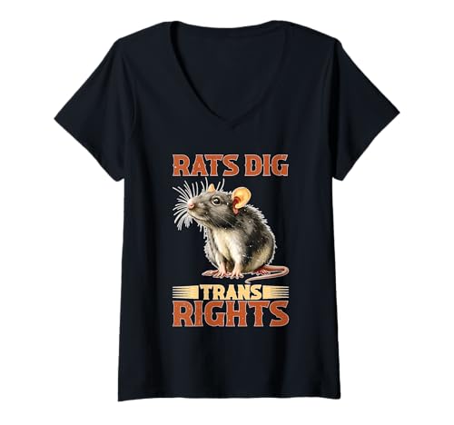 Damen Rats Dig Trans Rights Queer Support Ally LGBTQ T-Shirt mit V-Ausschnitt Damen Rats Dig Trans Rights Queer Support Ally LGBTQ T-Shirt mit V-Ausschnitt von Stolze LGBTQ -Ausdrücke