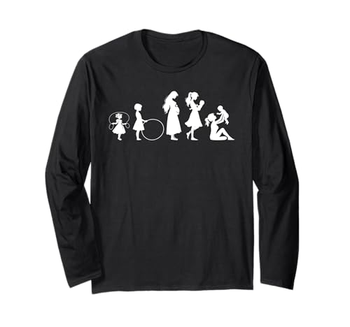 Evolution Mutter Mutterschaft Mama Elternteil Muttertag Langarmshirt von Stolze Mama Evolution Liebevolle Mama Mommy Mutter