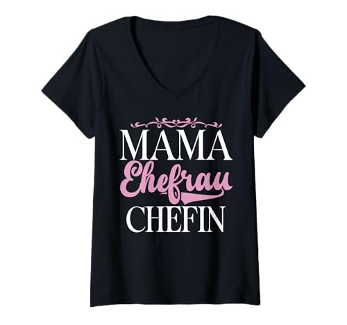 Damen Mama Ehefrau Chefin Mutter Muttertag Elternteil Mutterschaft T-Shirt mit V-Ausschnitt von Stolze Mama Liebevolle Mami Mutter Mommy