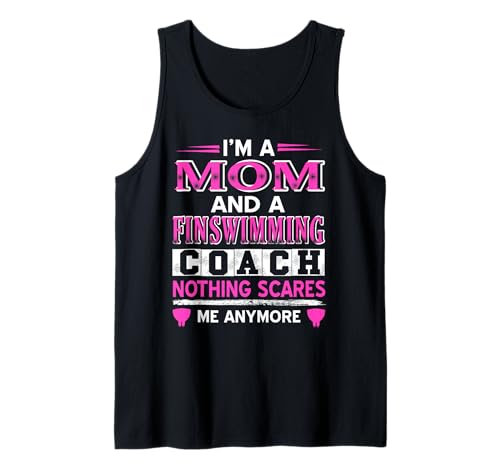Lustige Mama und Finswimming Trainerin Humor Tank Top von Stolze Mütter und Schwimmtrainerinnen
