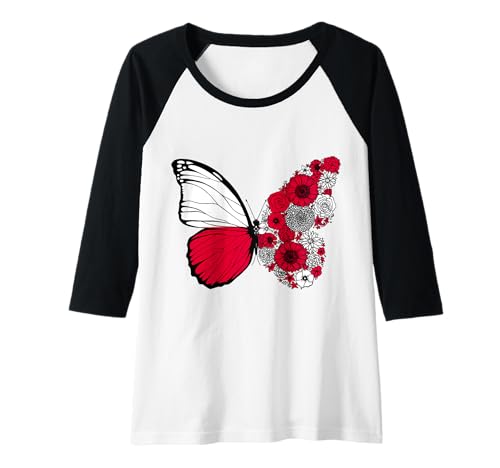 Damen Polnische Herkunft Polska Flagge Stolz Polen Schmetterling Raglan Damen Polnische Herkunft Polska Flagge Stolz Polen Schmetterling Raglan von Stolze Polnische Wurzeln