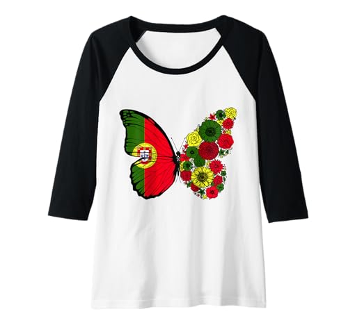 Damen Portugiesische Herkunft Portugal Stolz Schmetterling Raglan von Stolze Portugiesische Wurzeln