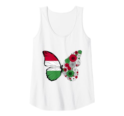 Damen Ungarische Flagge Herkunft Ungarn Stolz Schmetterling Tank Top von Stolze Ungarische Wurzeln