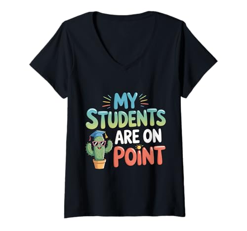 Damen My Students Are On Point Anerkennung des Lehrers |- T-Shirt mit V-Ausschnitt Damen My Students Are On Point Anerkennung des Lehrers |- T-Shirt mit V-Ausschnitt von Stolze und motivierende Pädagogin