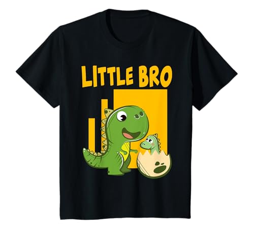 Kleiner LITTLE BRO Bruder Dino T-Rex Trex Kinder T-Shirt von Stolzer Bruder Nachwuchs Einzelkind Geschenk Shirt