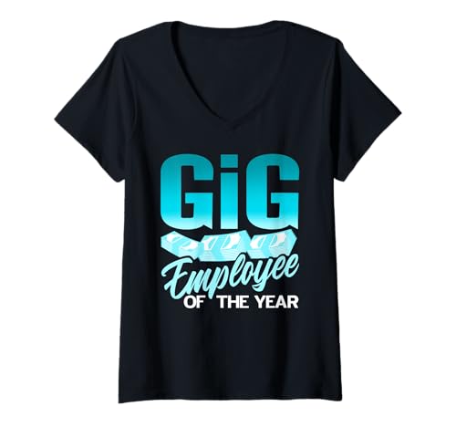 Damen Gig Wirtschaft Mitarbeiter des Jahres Lustiger Hustle T-Shirt mit V-Ausschnitt Damen Gig Wirtschaft Mitarbeiter des Jahres Lustiger Hustle T-Shirt mit V-Ausschnitt von Stolzer Freelancer und Nebenjob-König