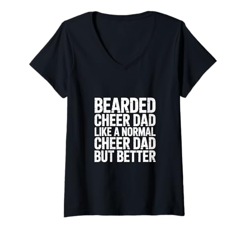 Damen Bearded Cheer Dad Like A Normal Cheer Dad But Better - T-Shirt mit V-Ausschnitt Damen Bearded Cheer Dad Like A Normal Cheer Dad But Better - T-Shirt mit V-Ausschnitt von Stolzer Jubel Vater